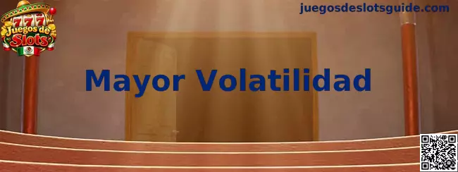 Ilustración informativa sobre juegos de slots de mayor volatilidad, premios potenciales y riesgos